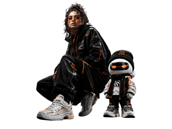 Fludo — streetwear character with mascot